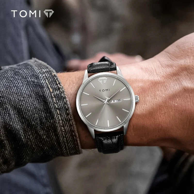 TOMI T-045 Men’s Business Luxury Watch – Day/Date Display – Quartz Movement