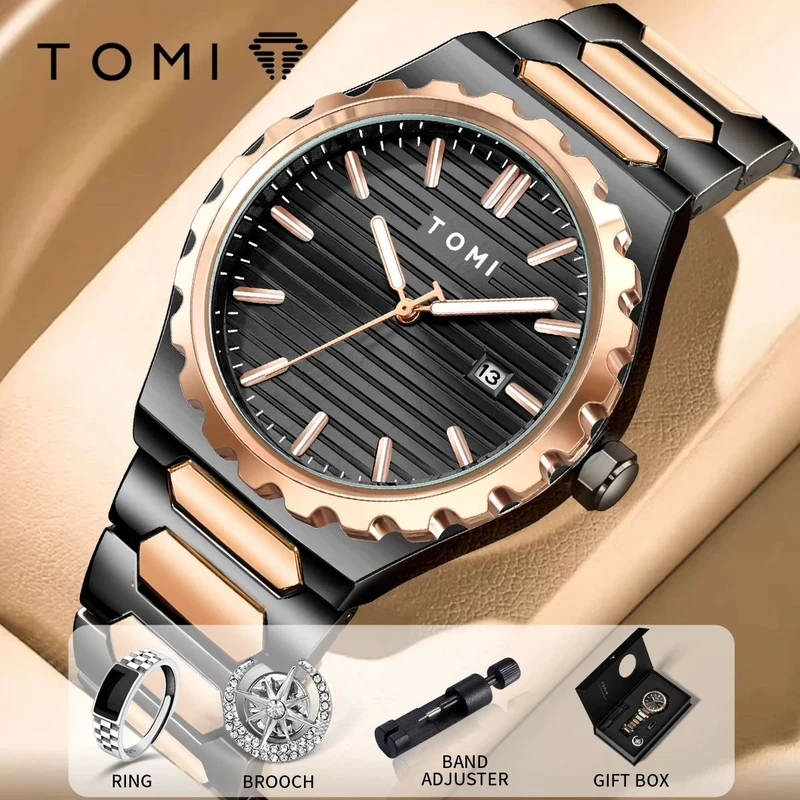 TOMI T-302 S3 Series Chain Watch With Ring Brooch & Chain Adjuster Gift Box