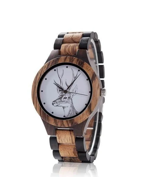 Montre en bois homme matra cerf