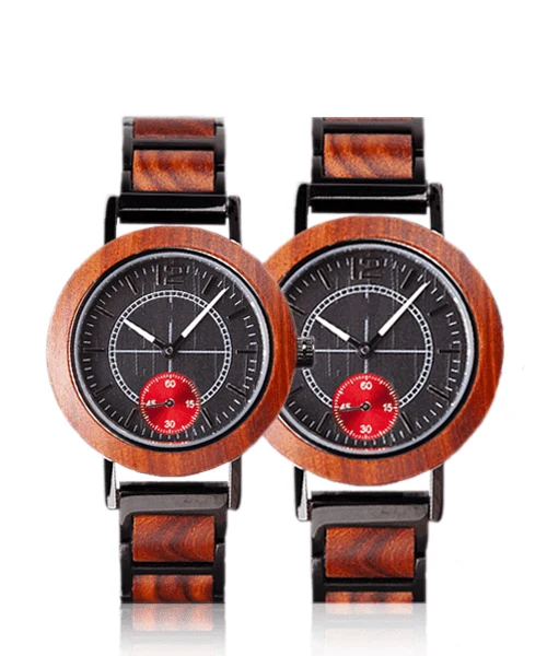 Montre en bois homme et femme be coeur ardent