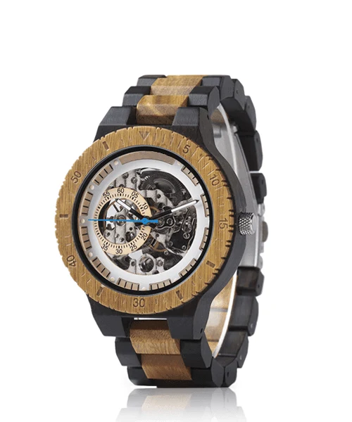 Montre en bois automatique be steampunk
