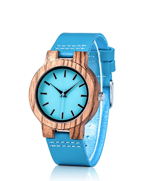 Montre en bois homme et femme be blue lagoon