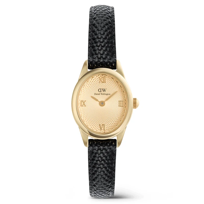 Daniel Wellington Ophelia Mini Black Lizard Unitone Doré Montre DW00100897