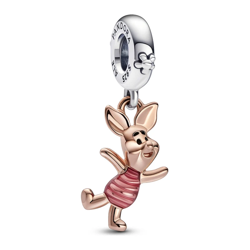 Pandora Disney 925 Sterling Silver Winnie The Pooh Piglet Charm 782208C01with14K RoseGold Plating