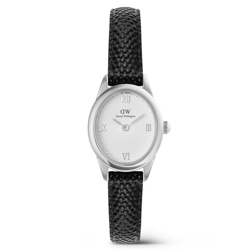 Daniel Wellington Ophelia Mini Black Lizard Argent Montre Femme DW00100887