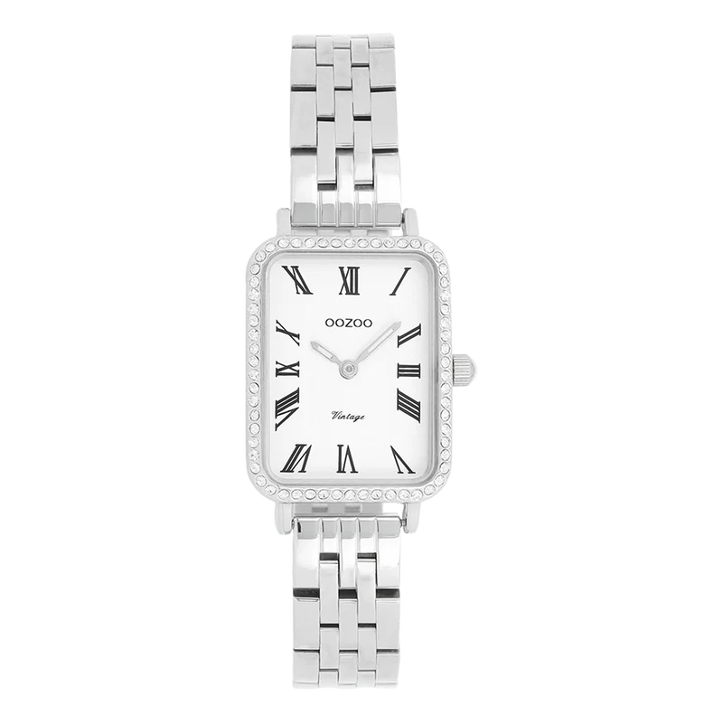 OOZOO Vintage Montre Femme Argentée et Blanche C20413
