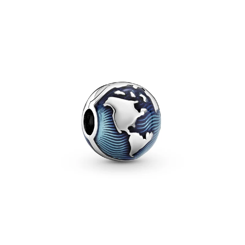 Pandora Places 925 Sterling Silver Blue Globe Clip Charm 799429C01