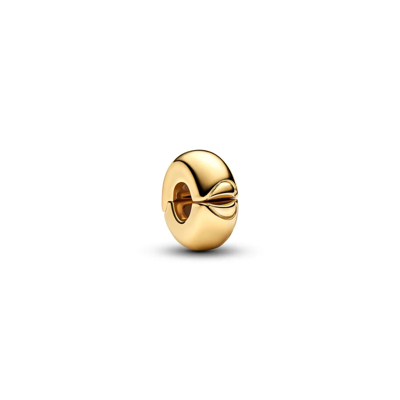 Pandora Clips and Safety Chains Gold coloured Heart closure clip Charm 763678C00