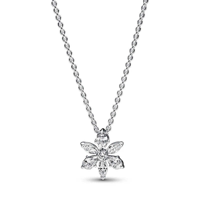 Pandora Timeless 925 Sterling Silver Sparkling Herbarium Cluster Pendant Necklace 392387C01-45