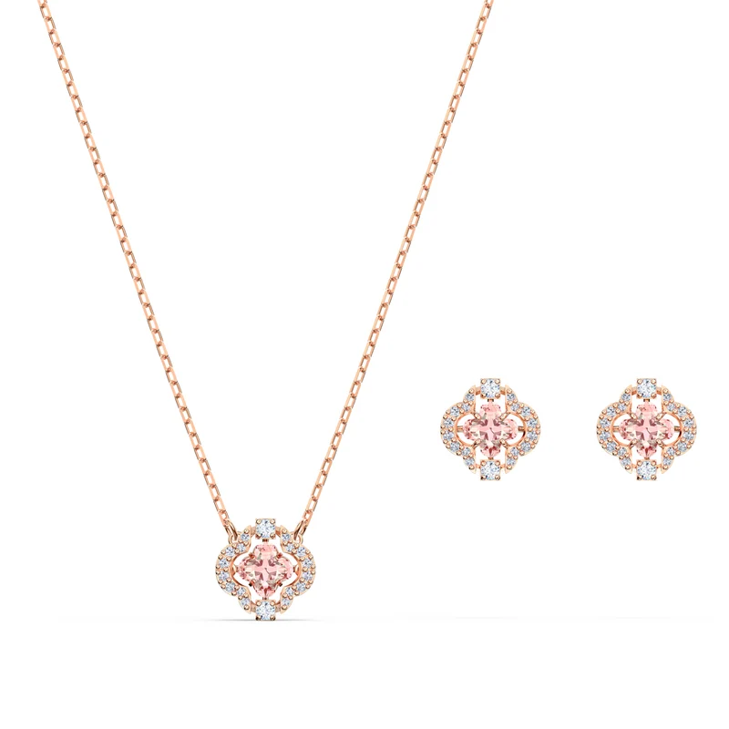 Swarovski Sparkling Boucles d'oreilles Or rose 5516488