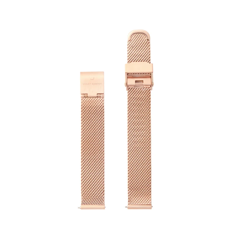 Violet Hamden Sunrise Bracelet de Montre en Maille Plaqué Or Rose (14 mm) VH43008