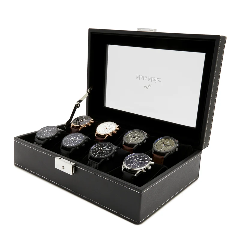 Mats Meier Mont Fort Hommes Boîte à Montres Noir MM-Watchbox-1904