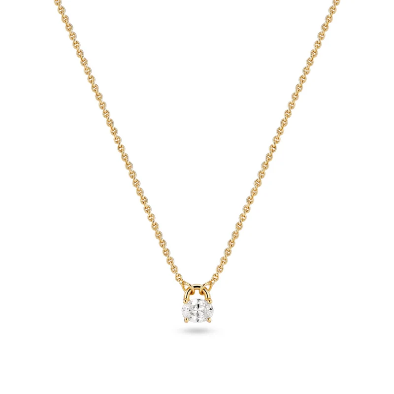 Sif Jakobs Gold Plated Ovale Necklace SJ-N2744-CZ-YG