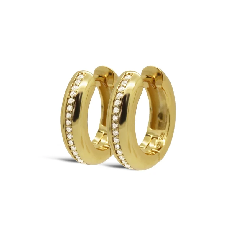 Karma Hoops Femmes Créoles Plaqué or 14 carats H447GP