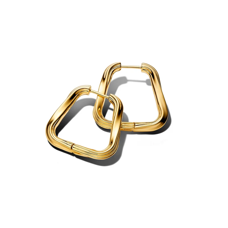 Pandora Essence Gold Plated Twisted Large Triangle Hoops 263876C00