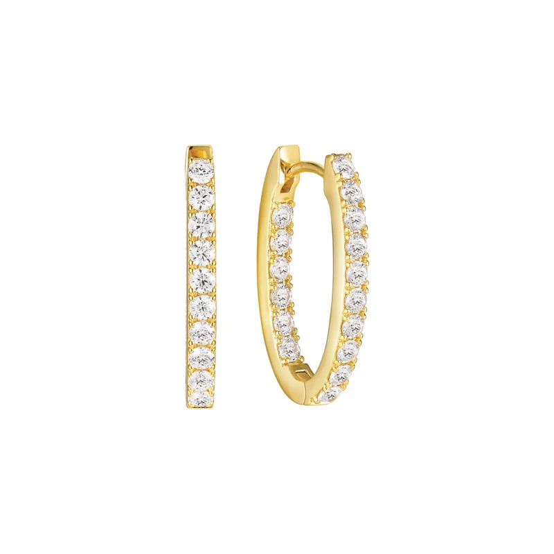 Sif Jakobs Ellisse Boucles d'oreilles Plaqué or 18 carats SJ-E2312-CZ-YG