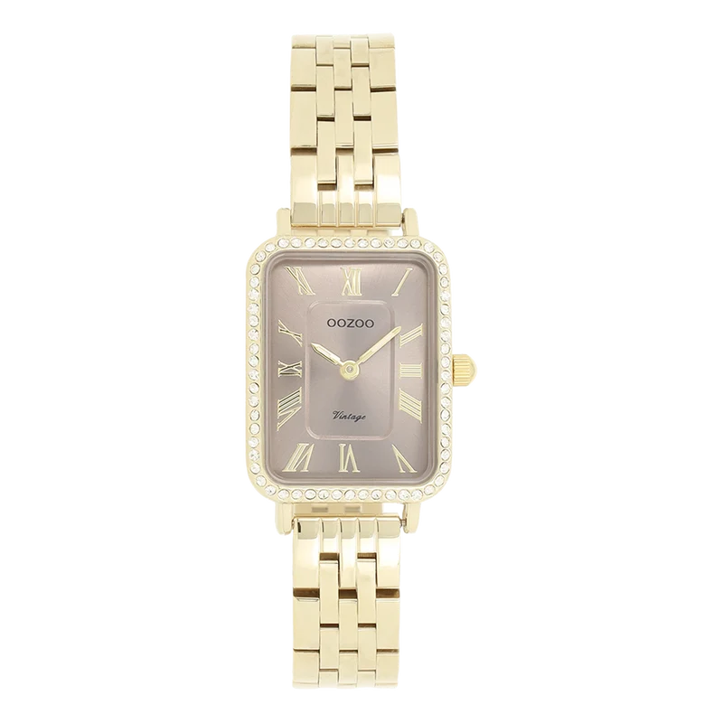OOZOO Vintage Montre Femme Or et Taupe C20415