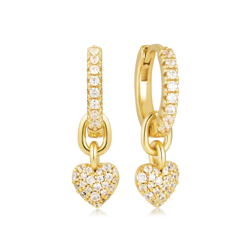 Sif Jakobs Valentine Femmes Pendentifs d'oreille Plaqué or 18 carats SJ-E72352-CZ-YG