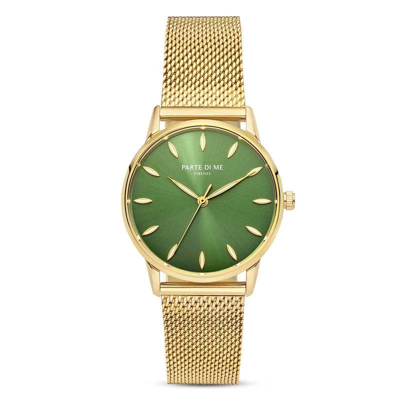 Parte Di Me Orologio montre ronde femme doré et vert PDM09054