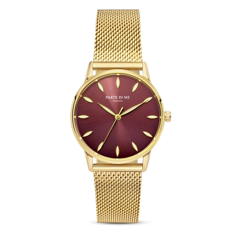 Parte Di Me Orologio montre ronde femme doré et brun foncé PDM09055