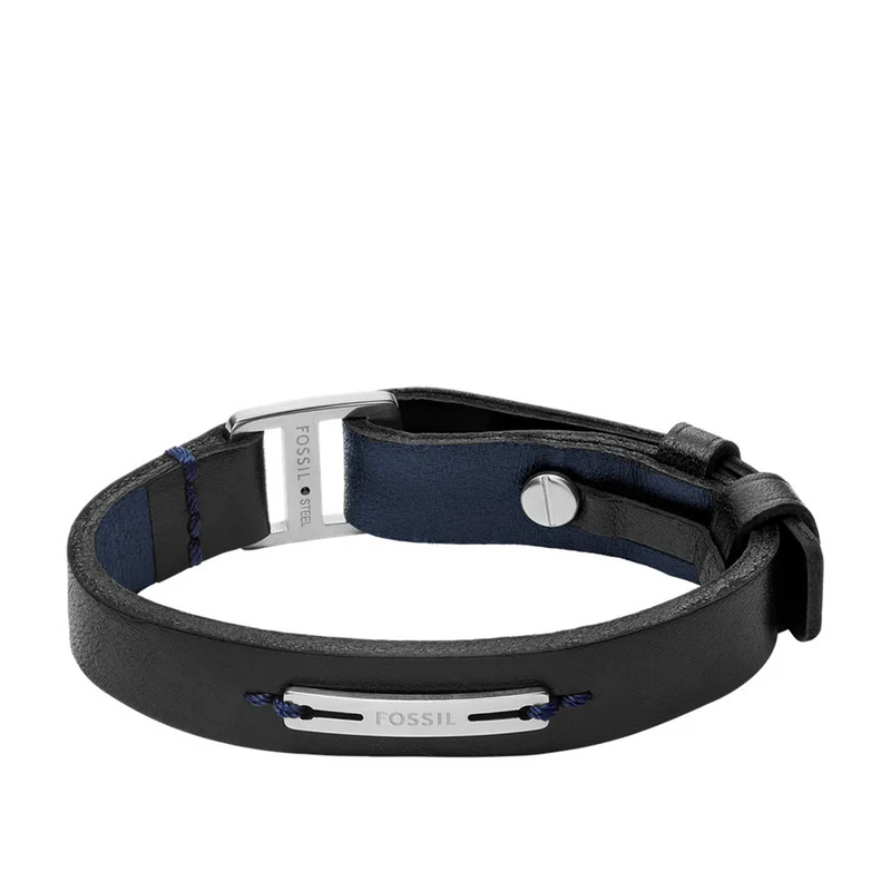 Fossil Machine Leather Men's Bracelet JF04964040