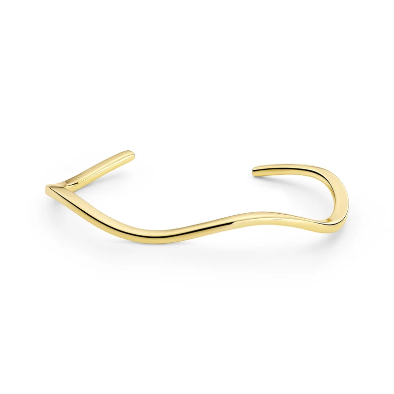 Sif Jakobs Ellera Waves Pianura Bangle Bracelet Plaqué Or SJ-BG3879-YG