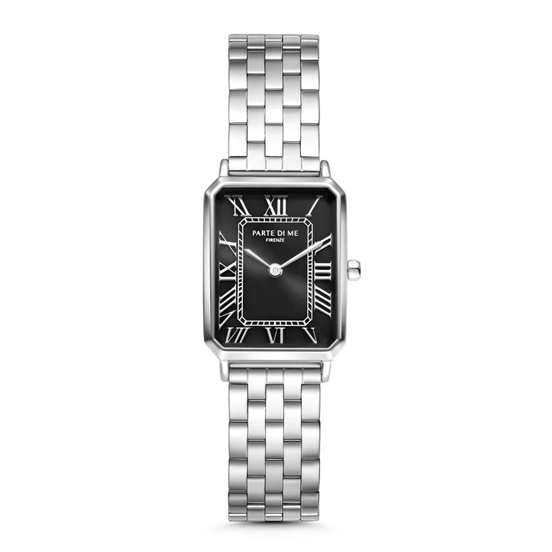 Parte di Me Orologio rectangular ladies watch silver coloured and black PDM09025