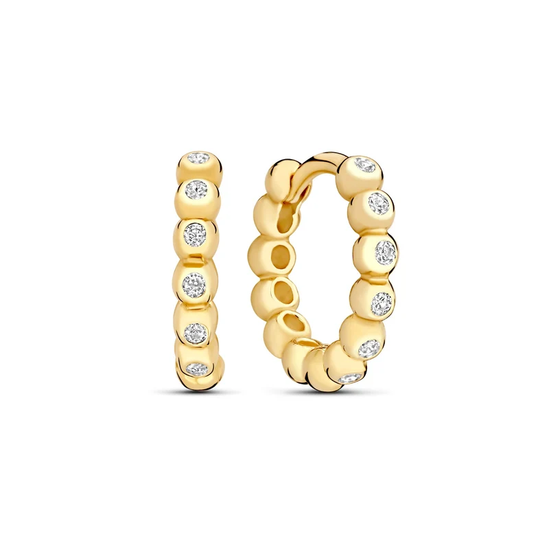 Beloro Jewels Monte Napoleone Elena créoles en or 9 carats avec pierres en zirconium (8,3 mm) BO360114