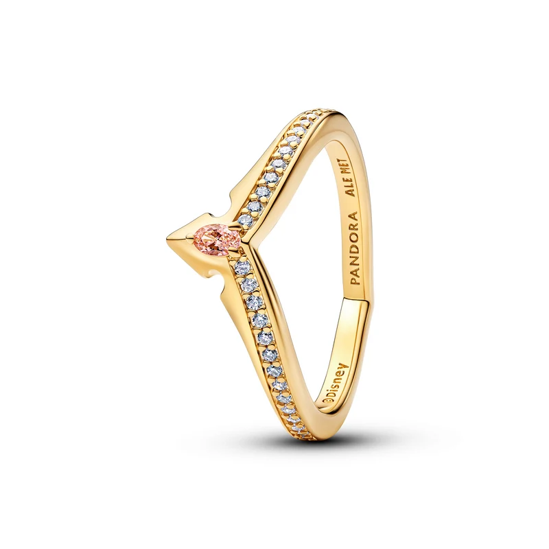 Pandora Collabs Gold Plated Disney Princess Aurora Tiara Ring 164334C01-54