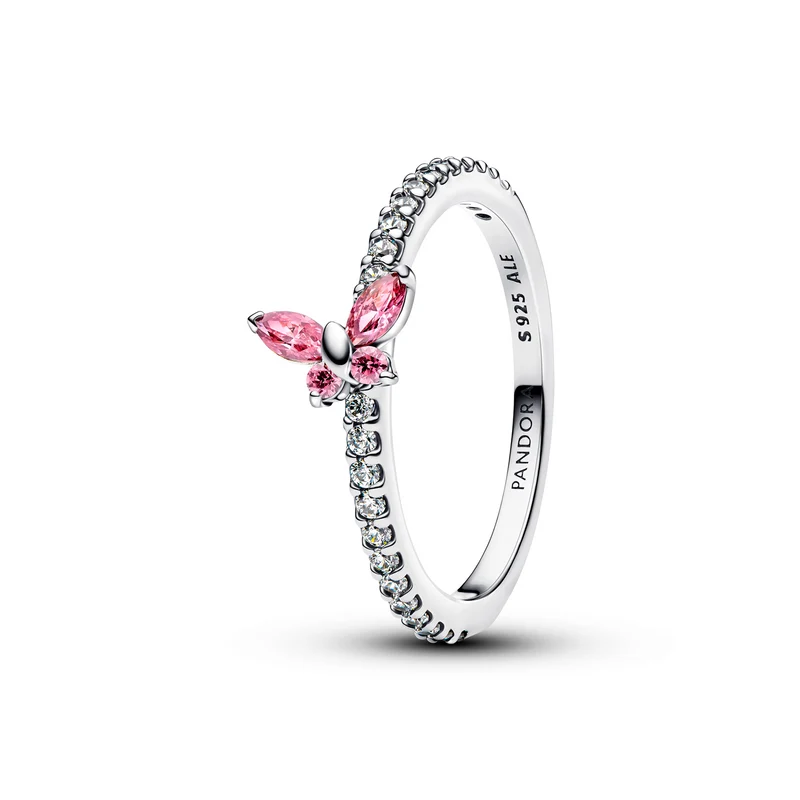 Pandora Timeless 925 Sterling Silver Sparkling Butterfly Ring 194269C02-52