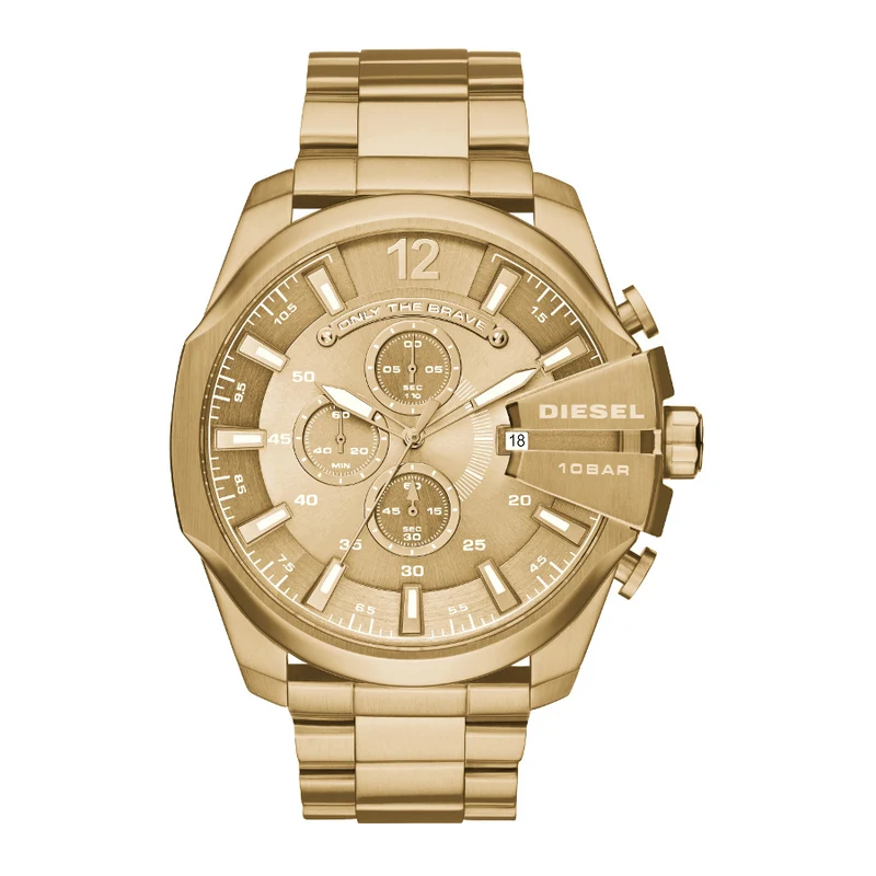 Diesel Mega Chief Hommes Montre Or DZ4360
