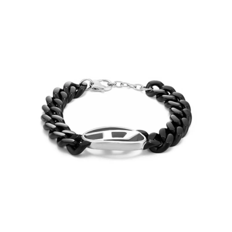 Pulsera Diésel Óvalo D Logo NegroDX1611931