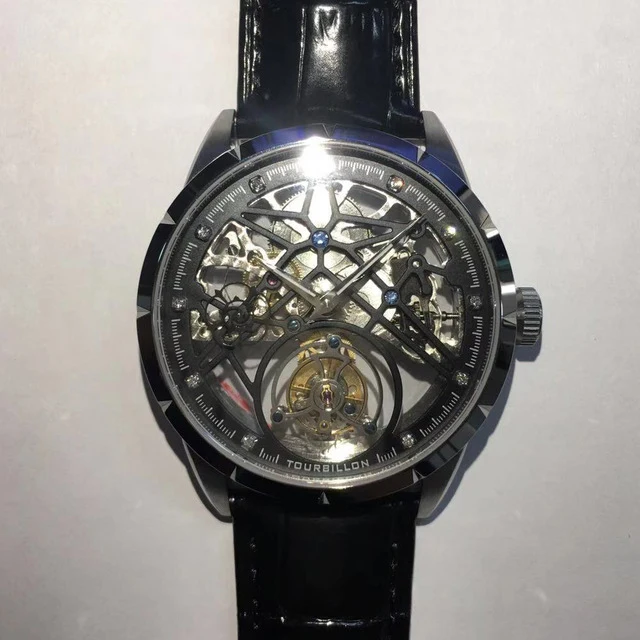 Super New Model GUANQIN Original Tourbillon business men watch top brand luxury Skeleton Sapphire clock men Relogio Masculino