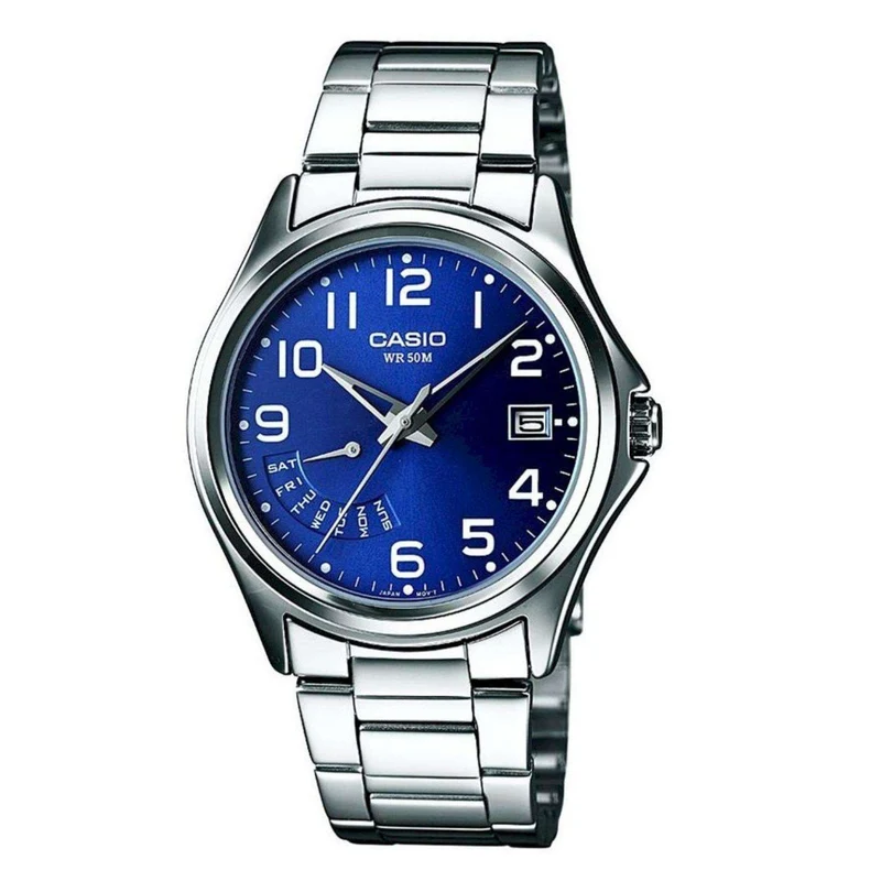 Casio Collection Blue Dial Steel Bracelet Mens Watch MTP-1369PD-2BVER