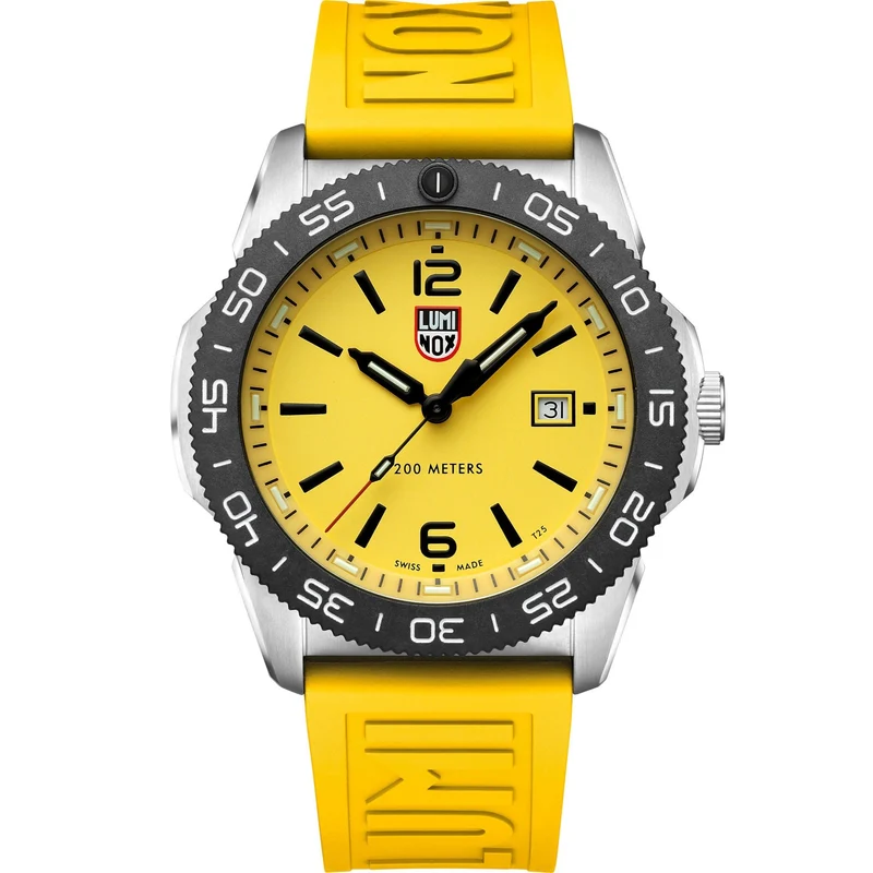 Luminox Pacific Diver 3120 Series 44mm Yellow Dial Rubber Mens Quartz Watch XS.3125