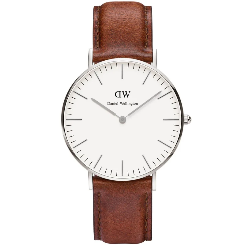 Daniel Wellington Classic 36mm White Dial Leather Ladies Quartz Watch 0607DW