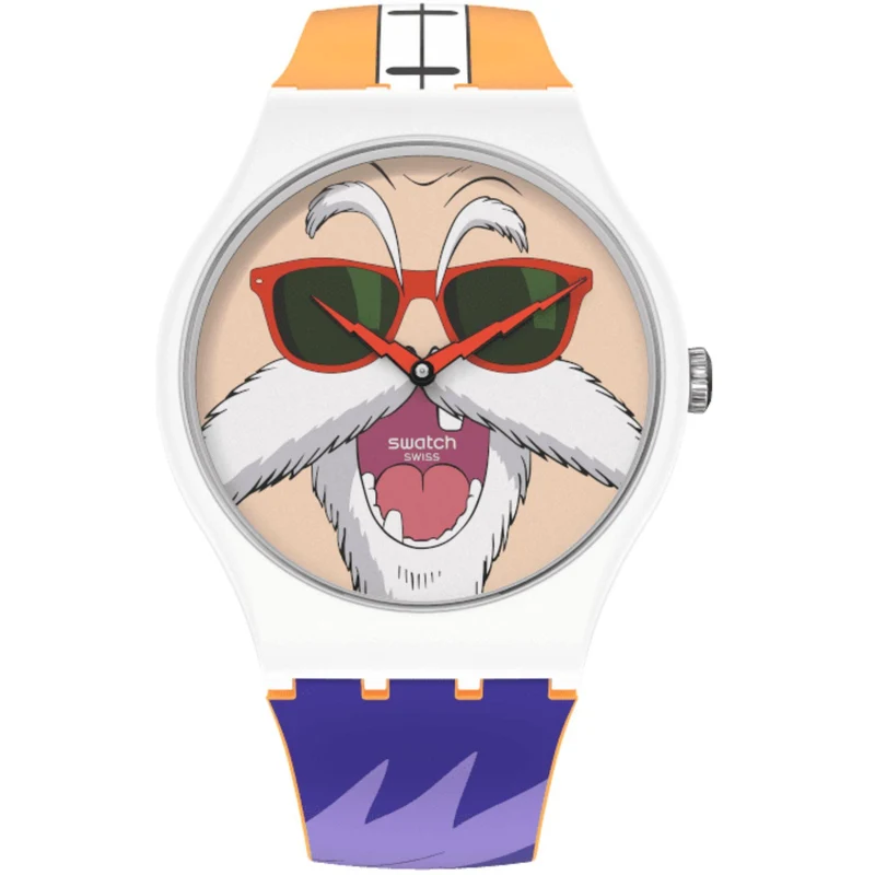 Swatch Dragon Ball Z Kamesennin White Dial Watch SUOZ346
