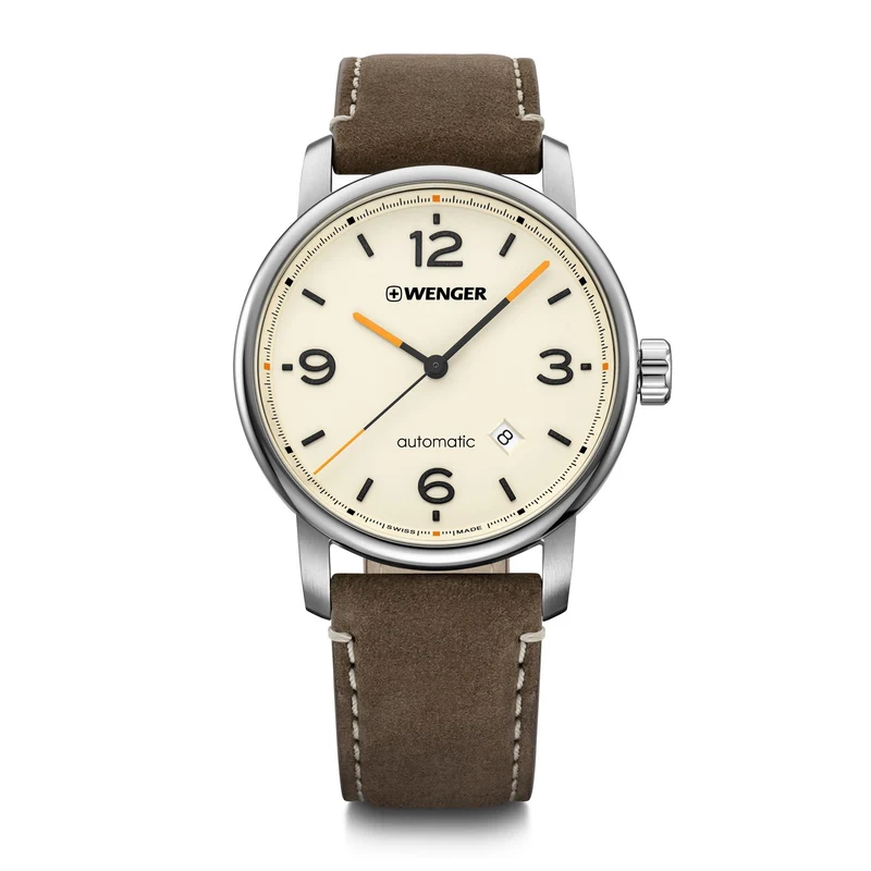 Wenger Urban Metropolitan Automatic Cream Dial Black Stainless Bracelet Men’s Watch 01.1746.101