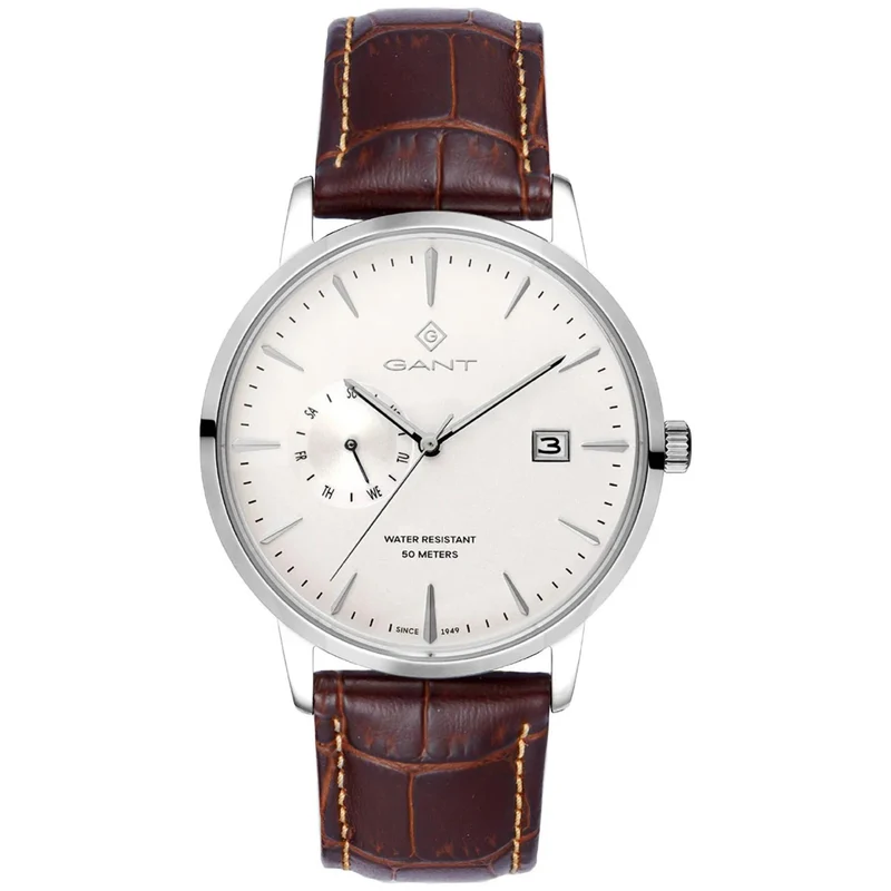 Gant East Hill Quartz White Chronograph Brown Leather Bracelet White Dial Men’s Watch G165002