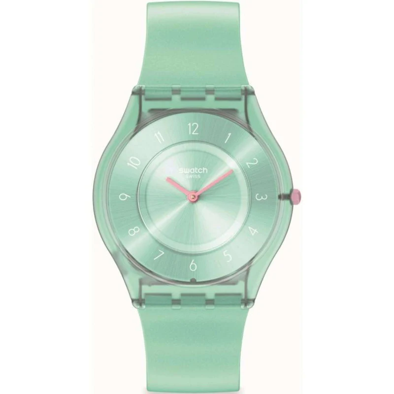 Swatch PASTELICIOUS TEAL Green Dial Watch SS08L100