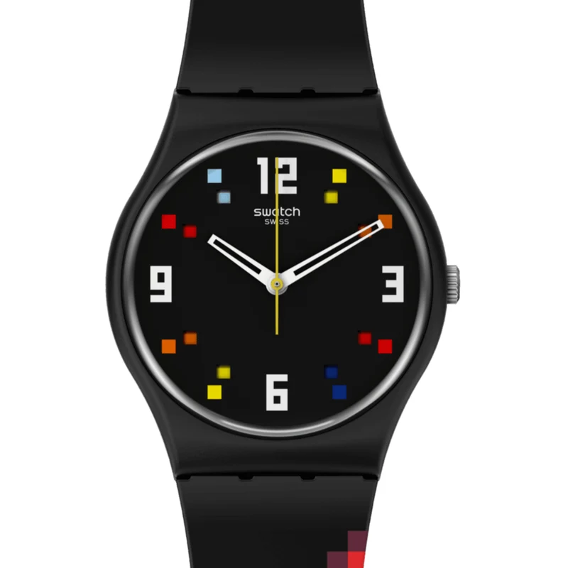 Swatch BLACK CAROUSEL SQUARES The March Collection SO28B705