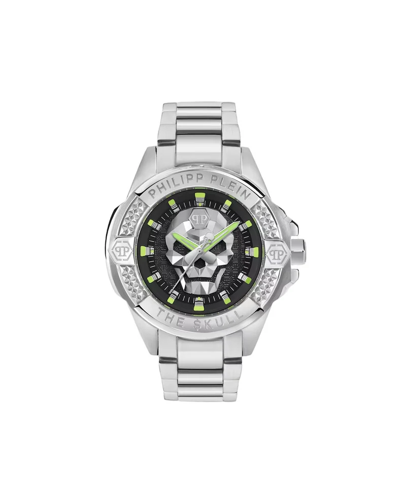 Philipp Plein Reloj de hombre The $kull PWAAA2725 B2 de acero y correa plateada/gris