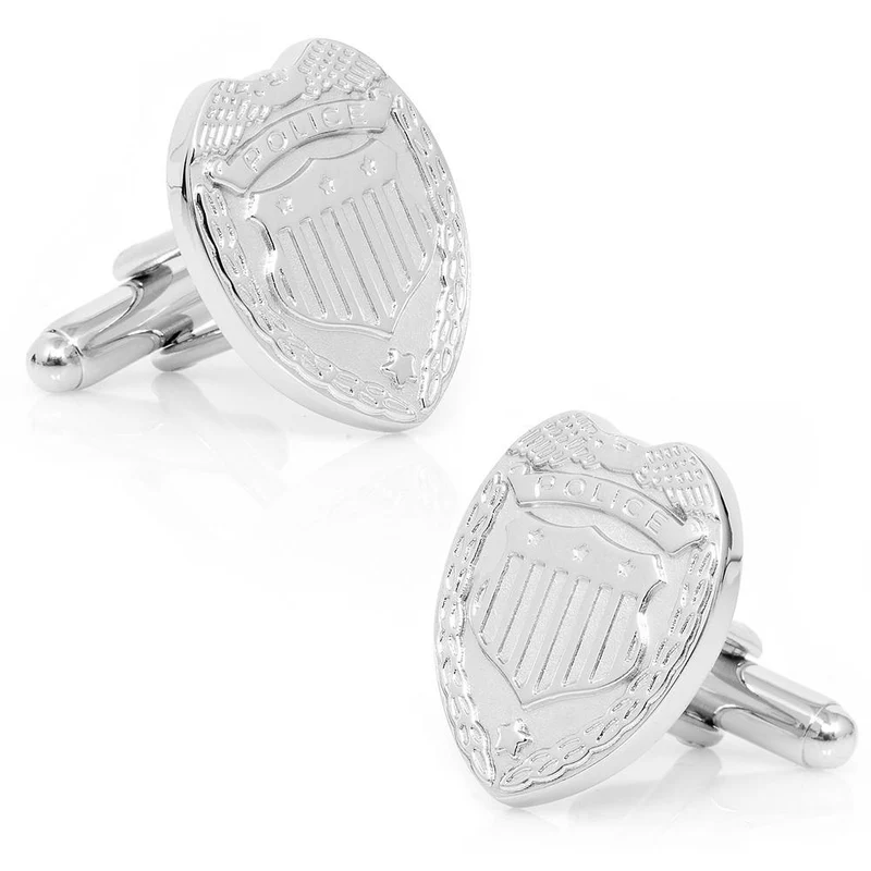 Police Badge Cufflinks - Silver