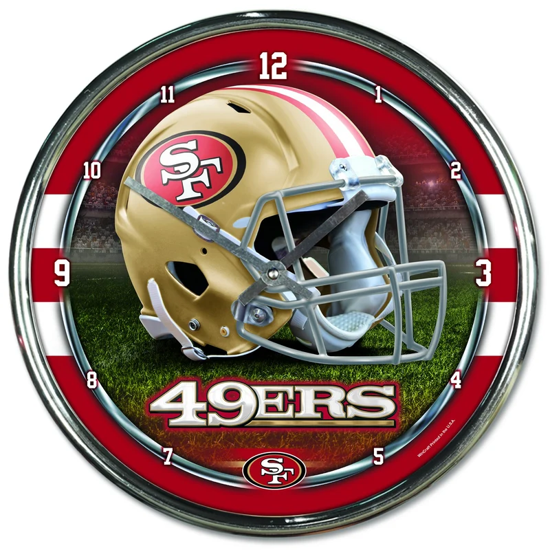 San Francisco 49ers Chrome Plated Clock