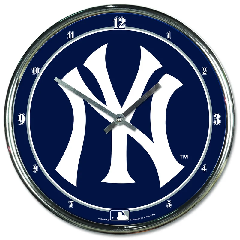 New York Yankees Chrome Plated Clock