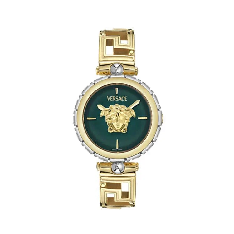 Reloj de Cuarzo Versace Medusa Jewel, PVD Oro, Verde, 34 mm VE0B00325 B2