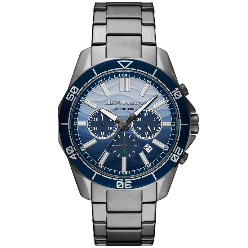 Reloj de hombre AX1967 cronógrafo de acero gris