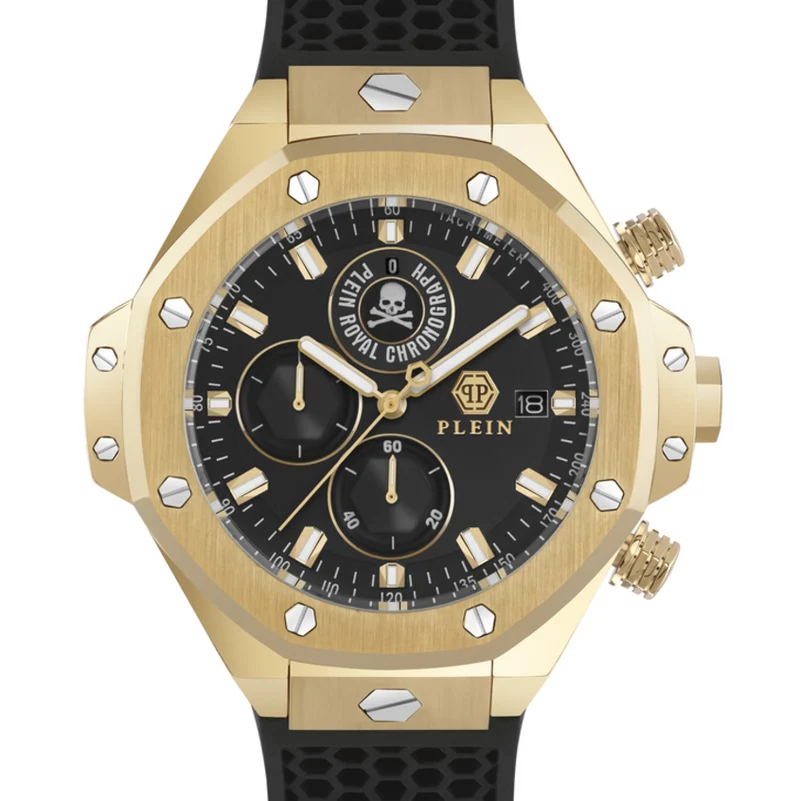 Reloj de hombre Philipp Plein chrono royal sport PWLFA0325 CH de silicona y correa negra
