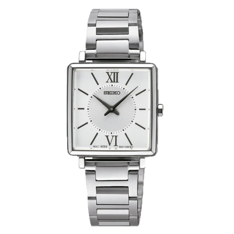Reloj Seiko SWR111P1 Mujer Cuarzo 2P Cuadrado Plateado b2