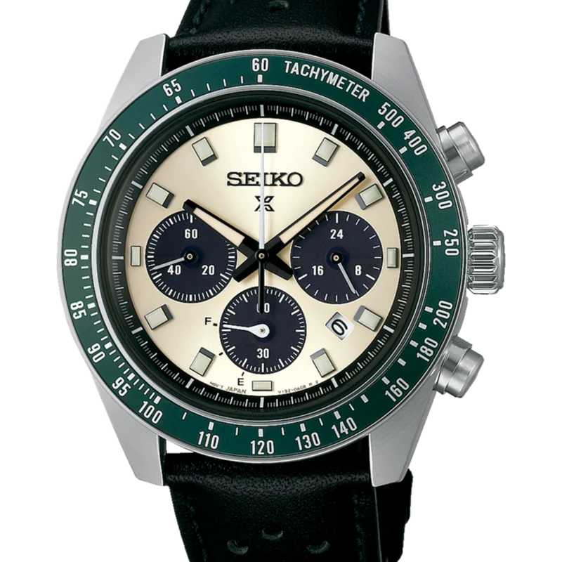 Reloj Seiko SSC943P1 Prospex Speedtimer Solar bisel verde B2